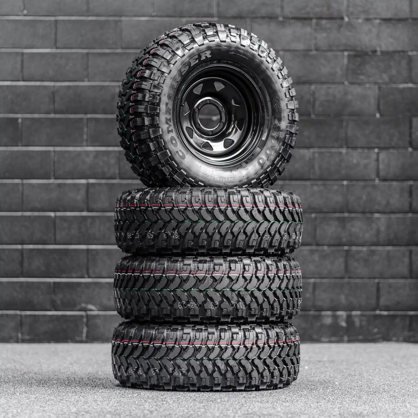 31x10.5 R15LT Mud Tyres + 15” Steelies COMBO