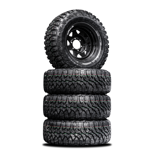 265/70/R16LT Mud Tyres + 16” Steelies COMBO