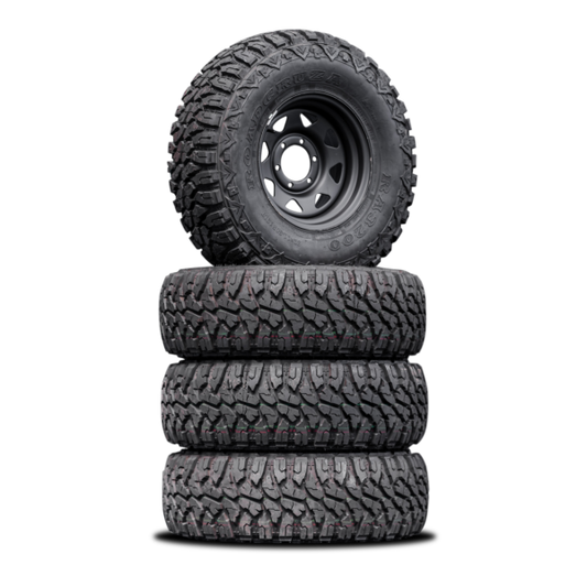 32x11.5 R15LT Mud Tyres + 15” Steelies COMBO