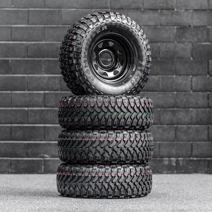 31x10.5 R15LT Mud Tyres + 15” Steelies COMBO