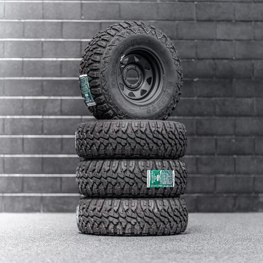 32x11.5 R15LT Mud Tyres + 15” Steelies COMBO